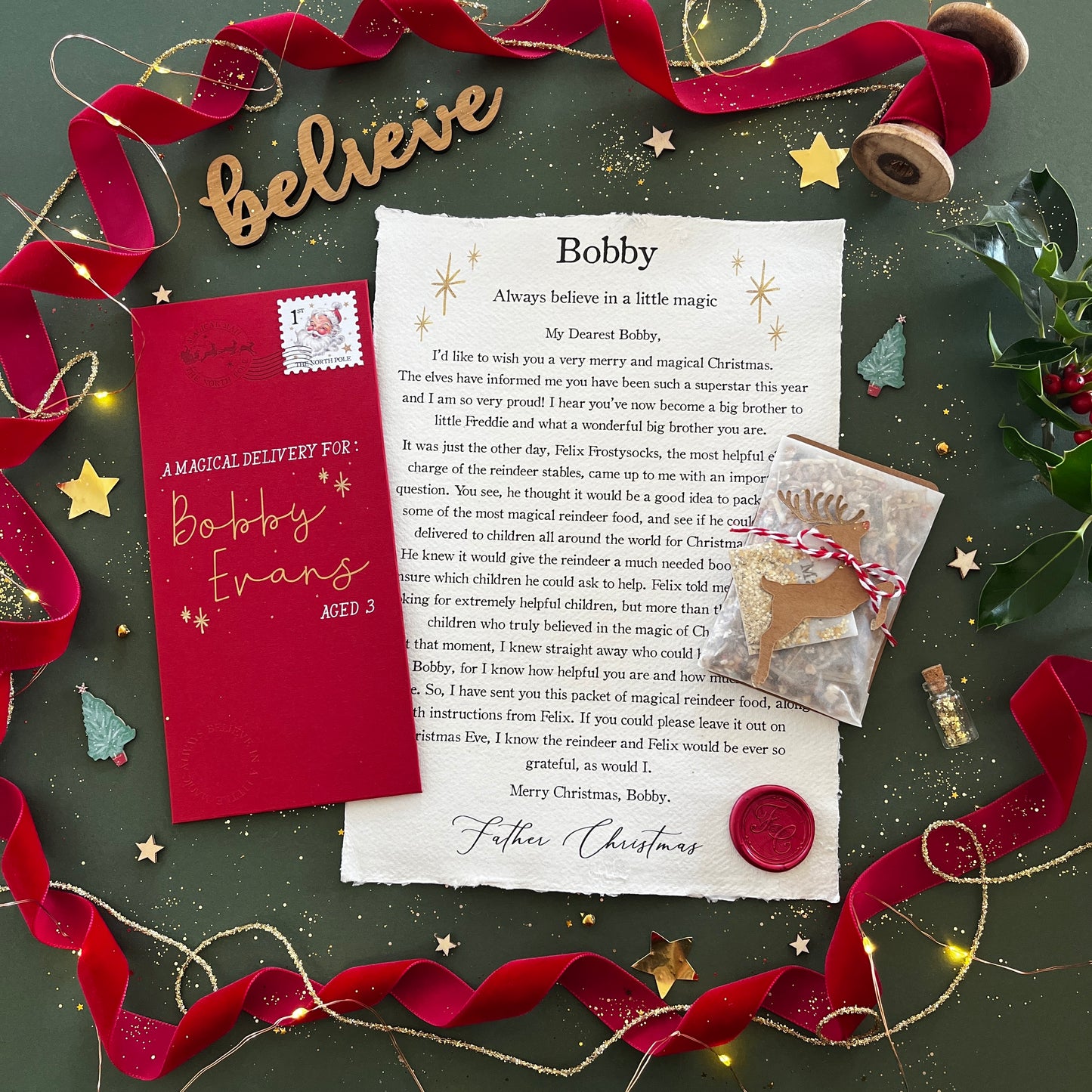 The Reindeer Letter with Magical Reindeer Food